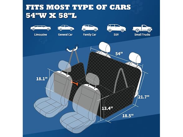 Waterproof Dog Car Seat Cover w/ Mesh