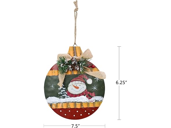 ecipl Metal Christmas Sign Hanging Snowman Santa Ornament - Gallery 6