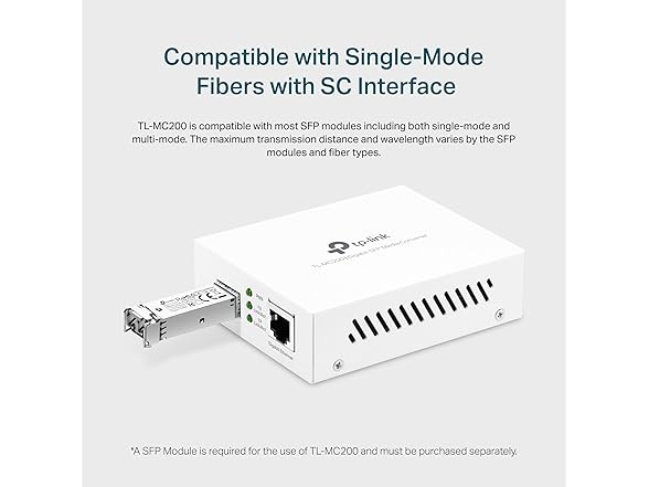 TP-Link TL-MC200 | Gigabit SFP to RJ45 Fiber Media Converter