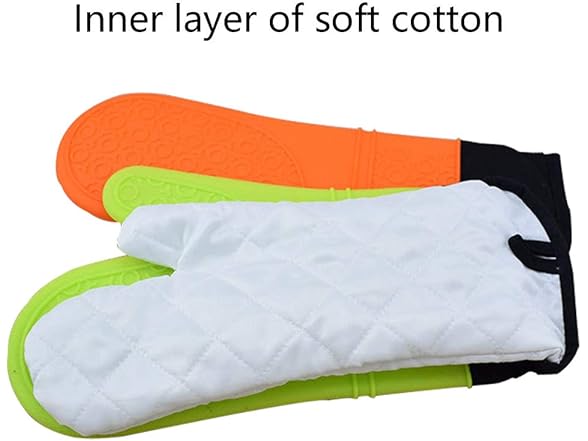 WeTest Silicone Oven Mitts with Quilted Liner