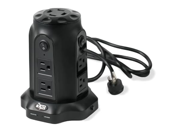 KMC 8-Outlet 6ft 1080J Surge Protector Powertower