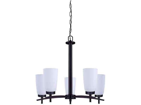 5 Light Chandelier Black 22"Wx21"H