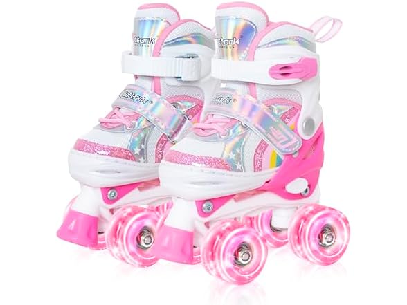 Nattork Adjustable Pink Roller Skates Size S