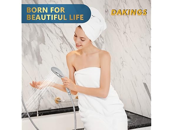 DAKINGS 6 Spray Modes Handheld Showerhead Set