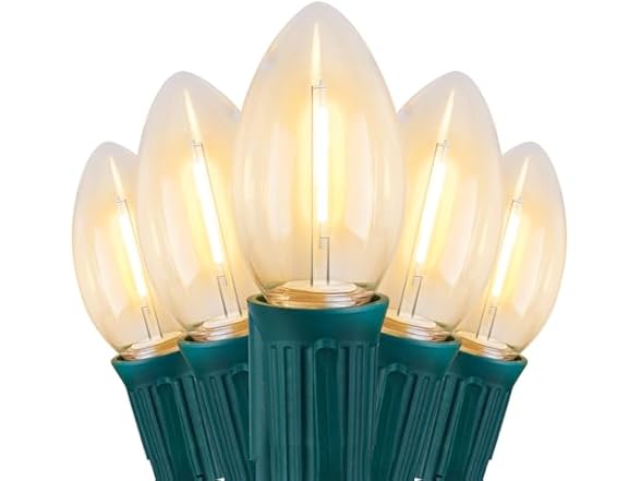 Brightown Vintage C9 LED Christmas Lights Outdoor, 100ft