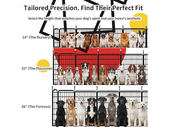 Portable Dog Playpen 53"L x 53"W x 36"H