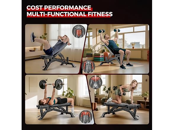 STACOO Adjustable Weight Bench 1300LBS