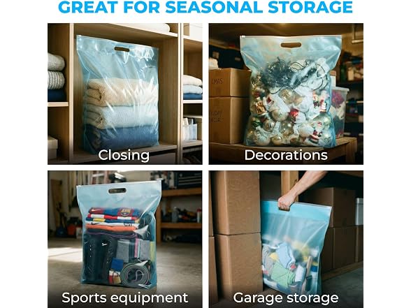 Paclord Large 24" x 32" (22 gallons) Slider Zip Lock Bags 24PK