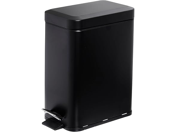5L Stainless Steel Step Trash Can Black