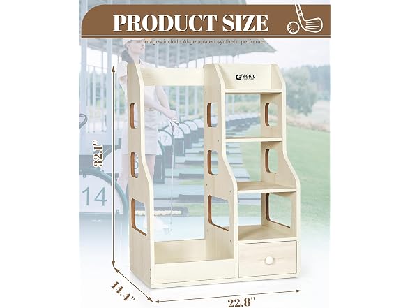 Premium Wooden Golf Bag Organizer Rack