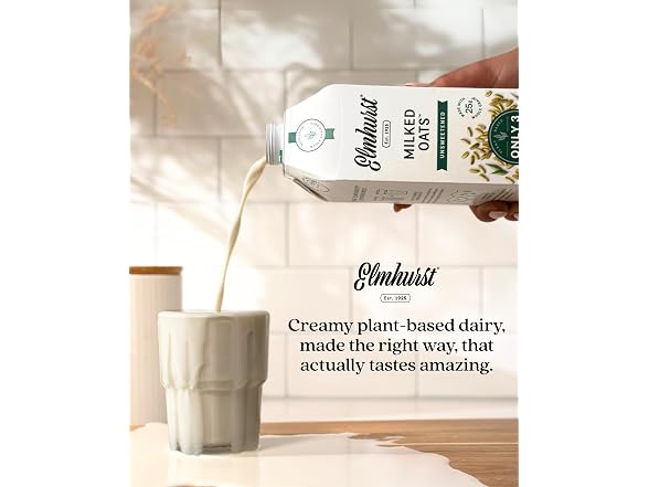 6PK Elmhurst 1925 Unsweetened Oat Milk - 32 oz