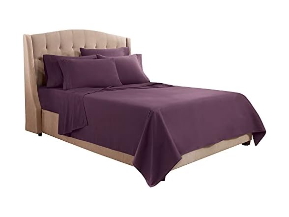 Clara Clark Bed Sheets, King, Purple