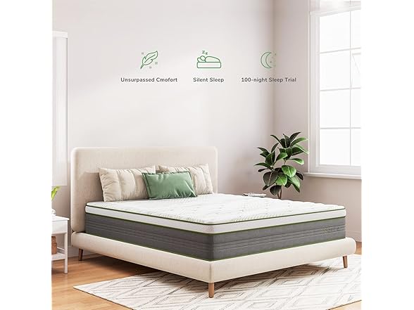 Novilla 12 Inch King Memory Foam Hybrid Mattress