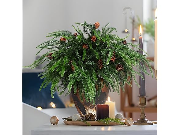 TISEMENT 12 Pcs Real Touch Norfolk Pine Branches