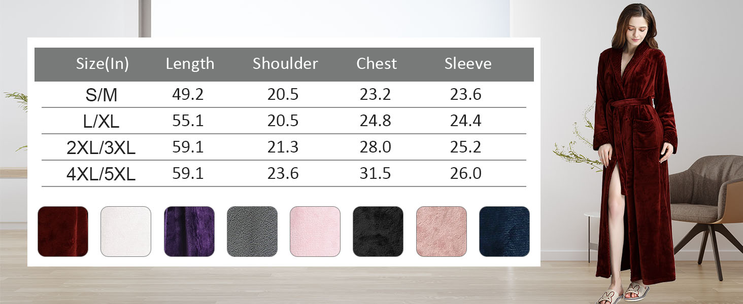 Women's Long Plush Fleece Bathrobe - Gallery 14