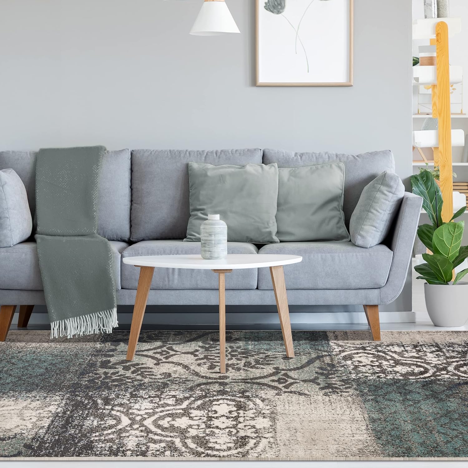 Superior Distressed Abstract Damask Indoor Area Rug (Your Choice) - Gallery 19