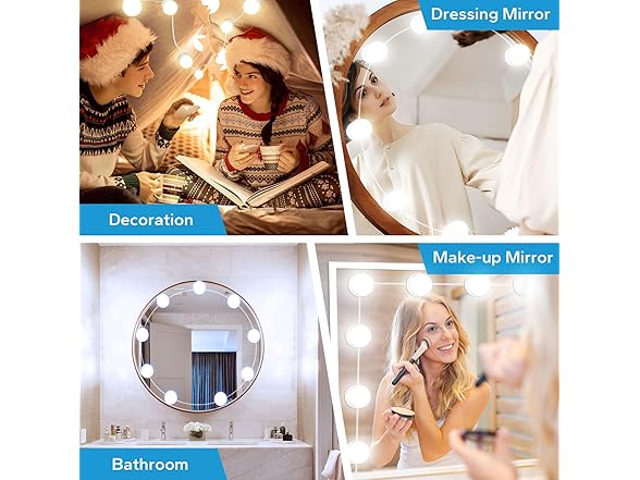 LED Vanity Lights For Mirror, 10 Dimmable Bulbs