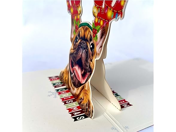 French Bulldog Christmas Pop Up Card