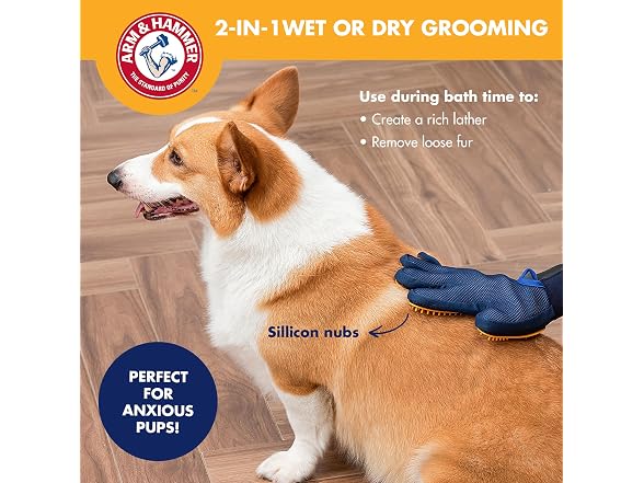 Arm & Hammer - Dog Brush, Dog Washing Gloves