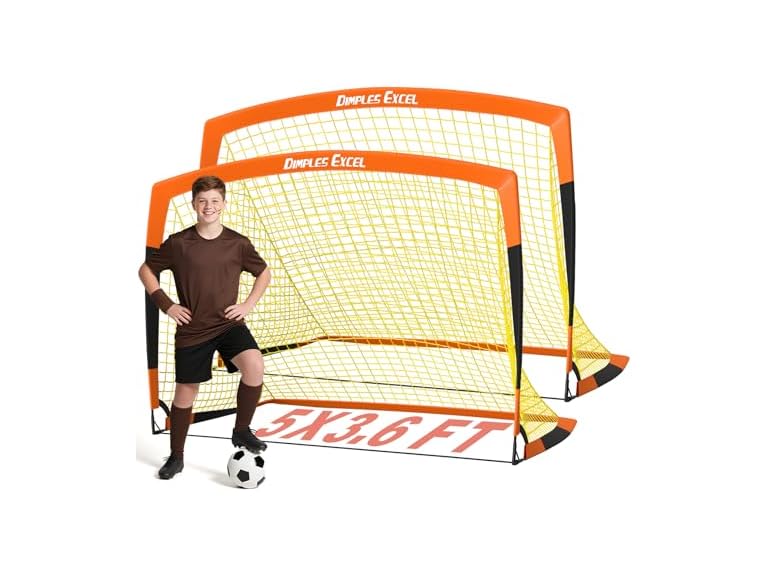 Dimples Soccer Goals Kids 5x3.6 FT Set of 2 (36"D x 48"W x 36"H)
