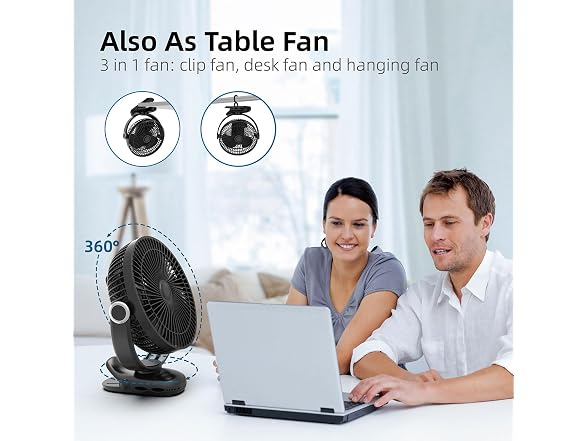 Nuerst 10000mAh Portable Clip on Fan