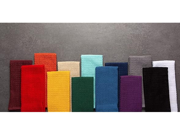 DII Terry Waffle Dishtowel 4PcSet, Black