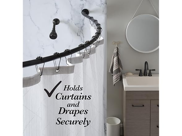 Bath Bliss Curved Shower Rod | Adjustable 42"