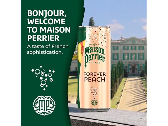 8CT Maison Perrier Forever Peach Sparkling Water