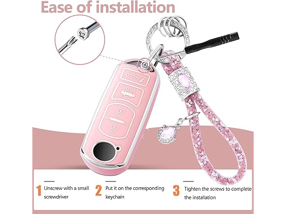 Key Fob Cover Bling Mazda Pink 4btn