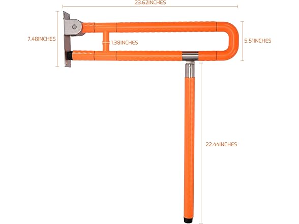 Handicap Grab Bars Toilet Rails Orange