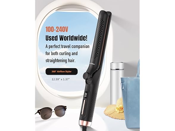 HITTIONA 360 Airflow Styler Curling Iron 2 in 1