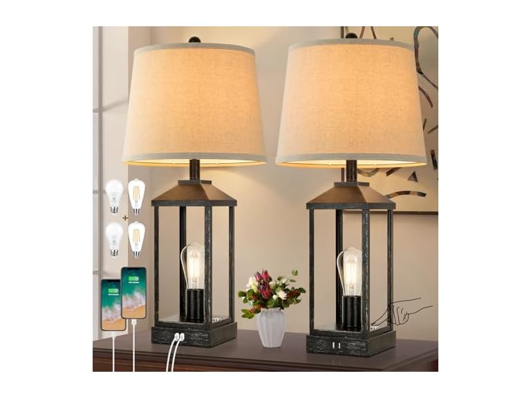 Brightever Farmhouse Black Table Lamps