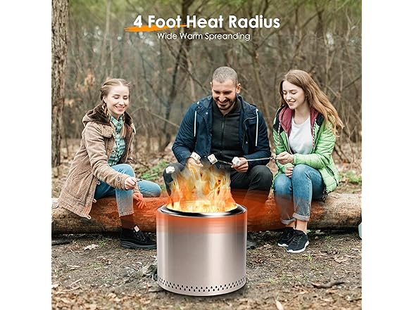 Red Mountain Valley 19'' Portable Wood Burning Smokeless Fire Pit, Silver