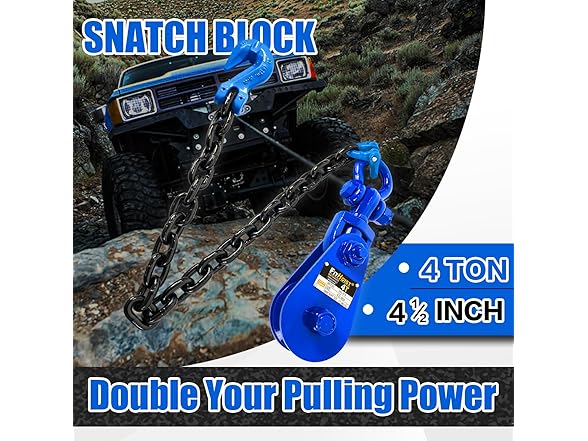 4 Tons Snatch Block 1/2" Wirew Rope