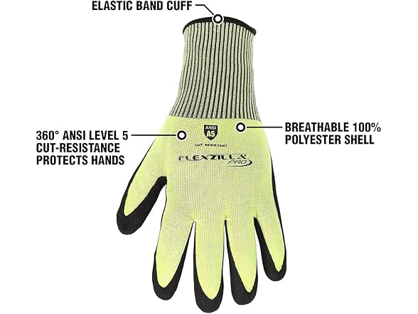 Flexzilla Pro Nitrile Dip Gloves, 3 Pack