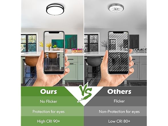 GoBright 13IN Flush Mount LED Ceiling Light, Black