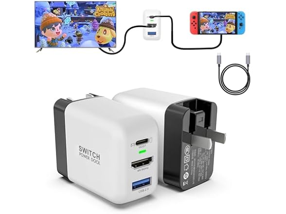 Mirabox 36W Portable TV Docking Station & Charger for Nintendo Switch