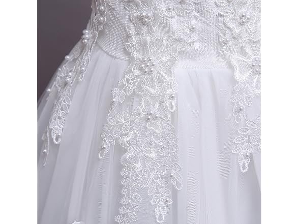Idopip (6-7 Years) Flower Girl Lace Kids Dress