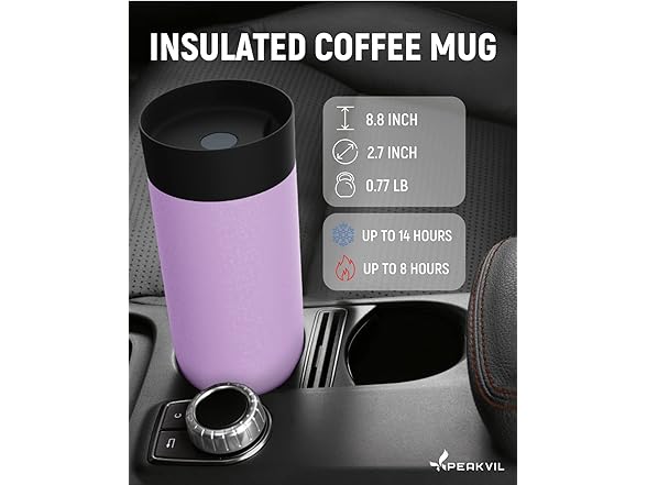 12oz Insulated Push Lid Coffee Mug