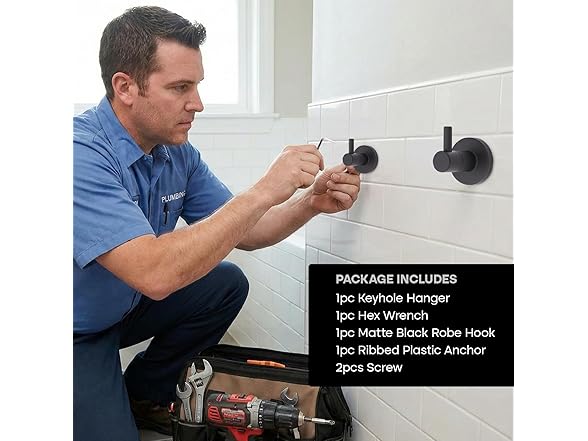 Robe Hook Matte Black Wall Mount