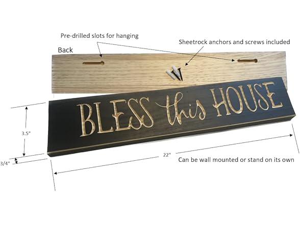 Bless this House Solid Wood Sign