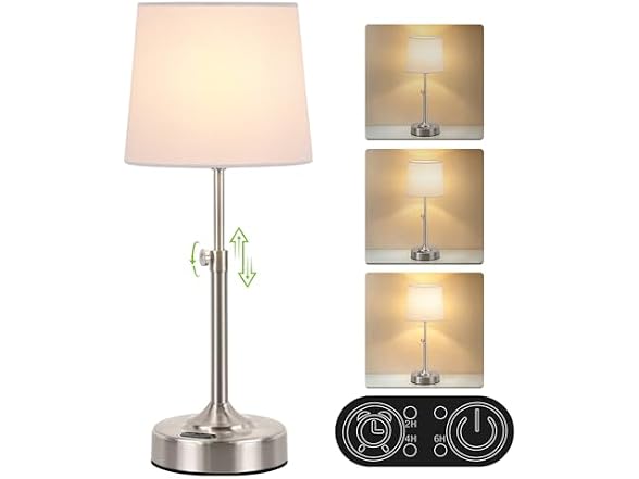 Yochoice Cordless Table Lamp, Adjustable