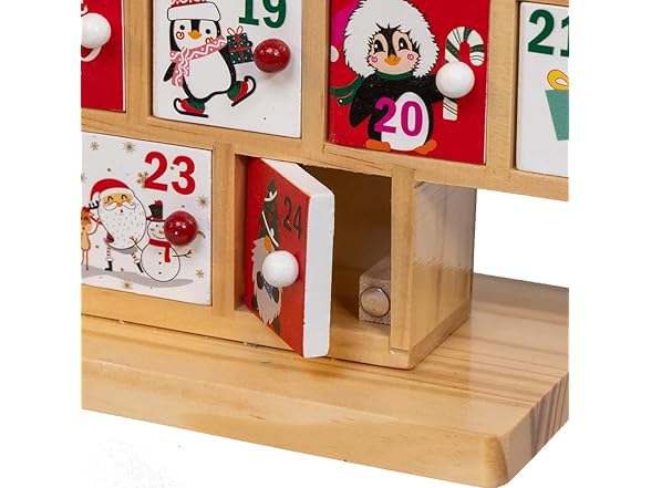 Kurt Adler 15" Wooden Tree Advent Calendar
