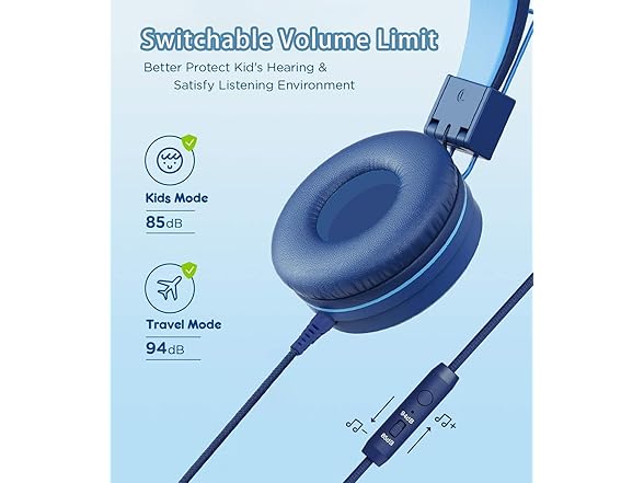 Bywulanda Kids Headphones with LED Lights