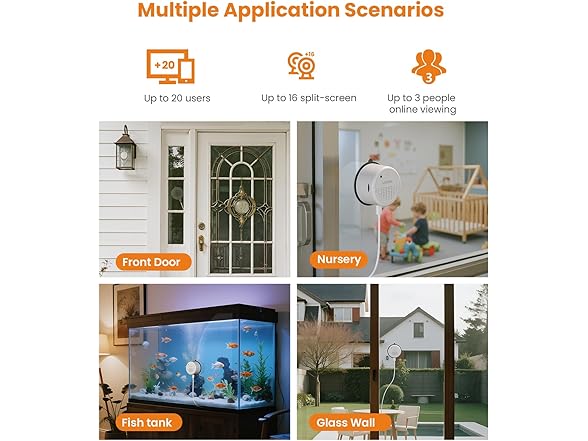 3MP 2K Home Security Window Camera