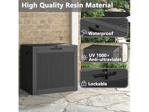 LHBGO 31 Gallon Deck Box Black