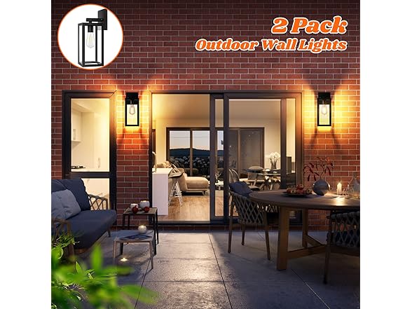 Outdoor Wall Lights 2-Pack -Choose Color