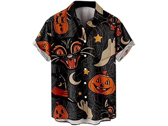 Xxinpei Men Halloween Button Down Shirts Shirt