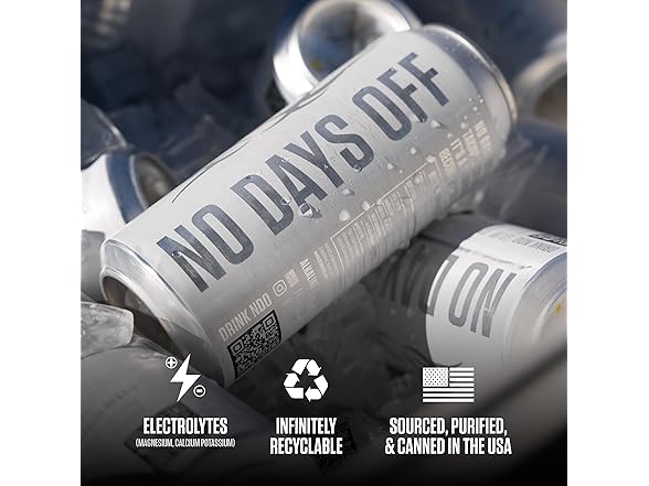 NO DAYS OFF Premium Water - 12 Pack, 16 fl oz
