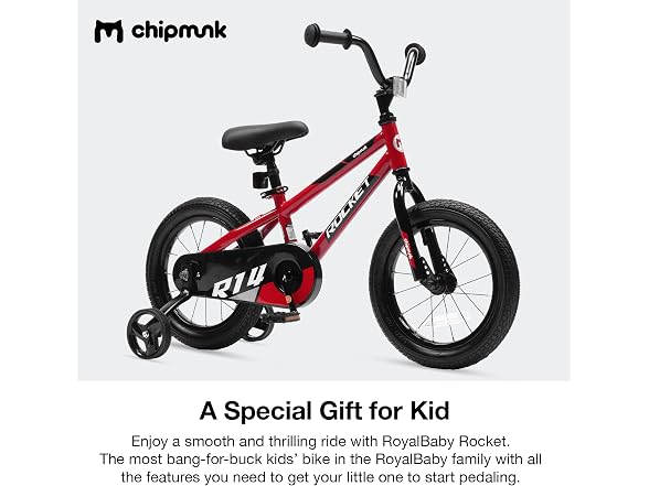 Chipmunk Kids Bike Toddlers 14 Inch Wheel Bicycle Beginners, Red